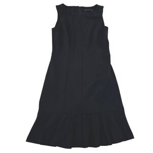 Ivanka Trump Womens Black Sleeveless Pleated Drop Waist Sheath Mini Dress Size 6